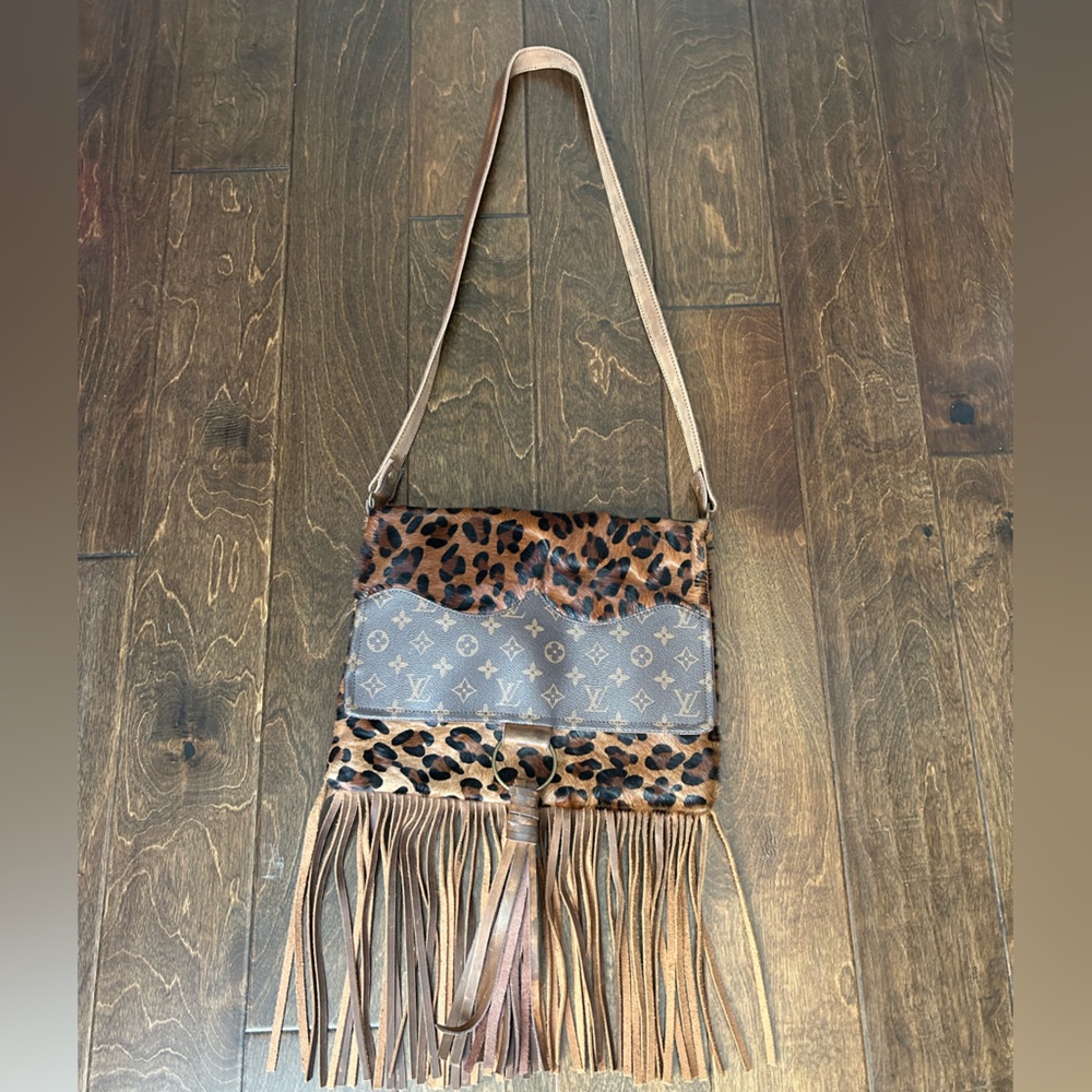 LV Repurposed Leopard Cowhide Crossbody